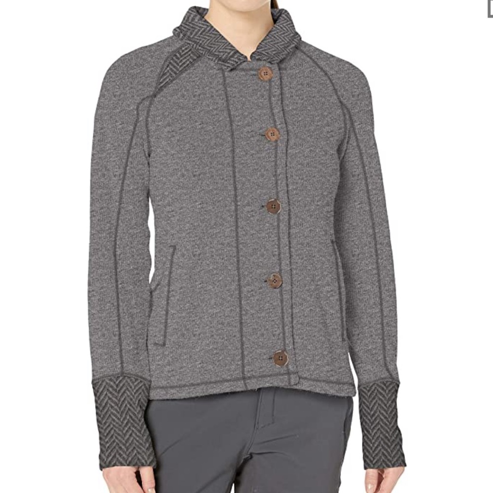 Prana Lucia Jacket Sweater Grey Small